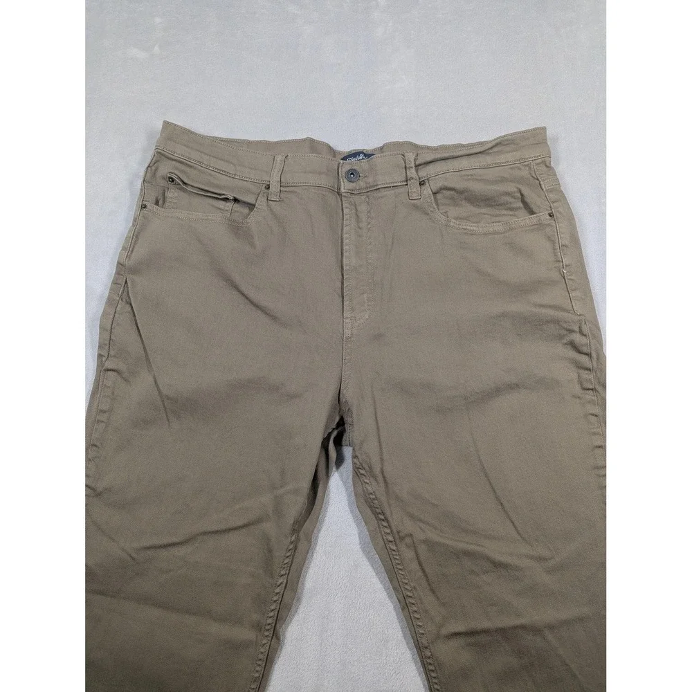 Flag & Anthem Nashville Straight Jeans Mens 40x30 Beige Khaki Stretch Denim